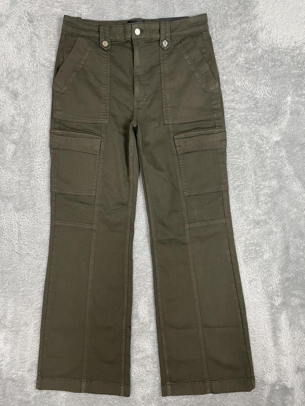 White House Black Market Pants Womens 14R Brown/Green Cargo Trouser High Rise